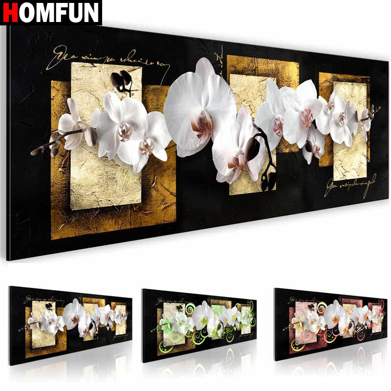 Orchid Phalaenopsis - Homfun Diy Diamant Schilderij 