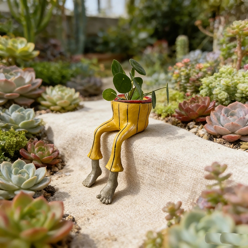 The Plant Parent - Originele zittende beentjes keramische plantenbak, schattige