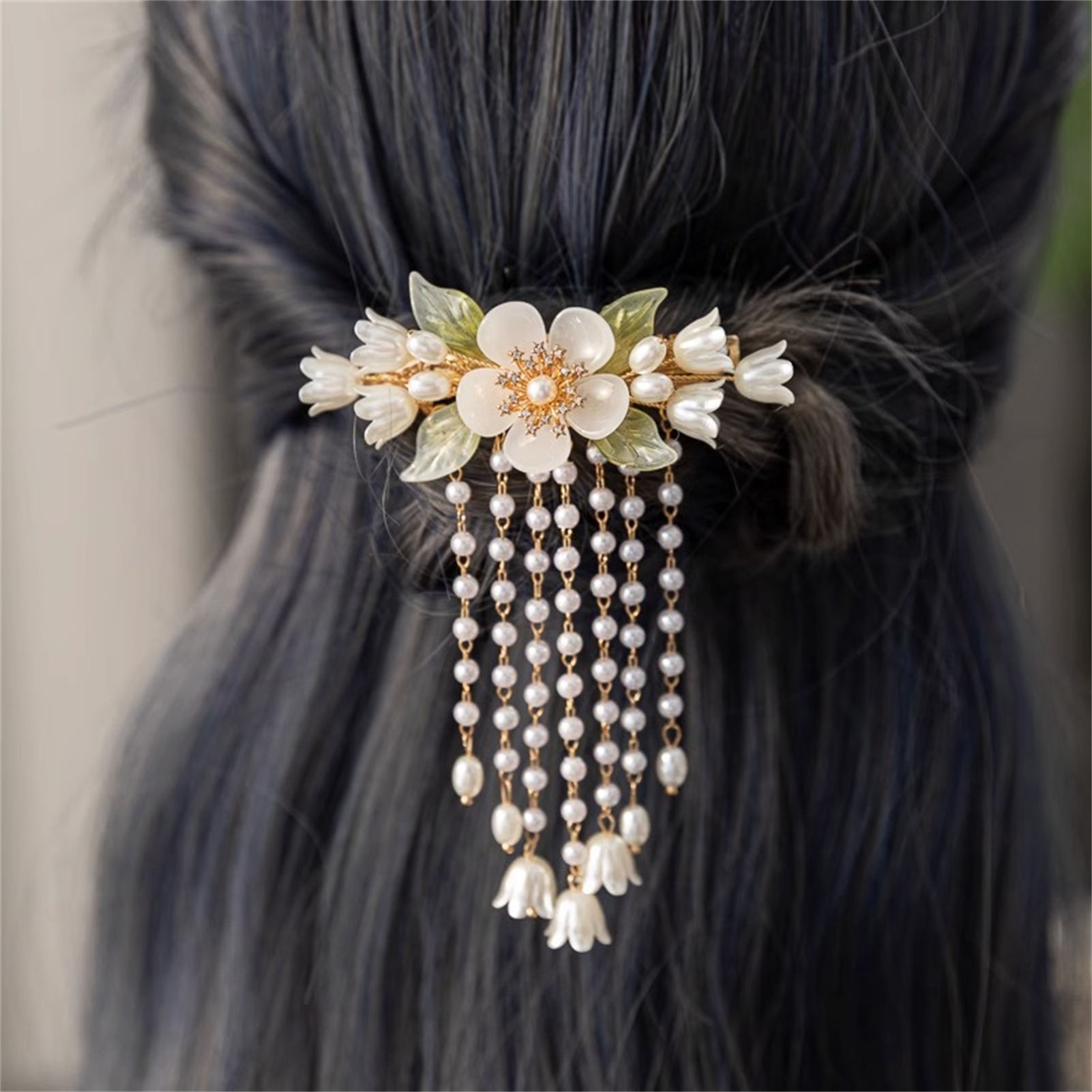 Orchid Phalaenopsis - Vintage bloem kwastje haar clip voor
